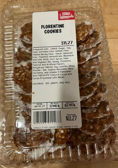 The recalled cookies were sold only at Stew Leonard’s in Danbury and Newington, Conn., from Nov. 6 to Dec. 31, 2023. The seasonal cookies have a best-by date of Jan. 5, 2024.